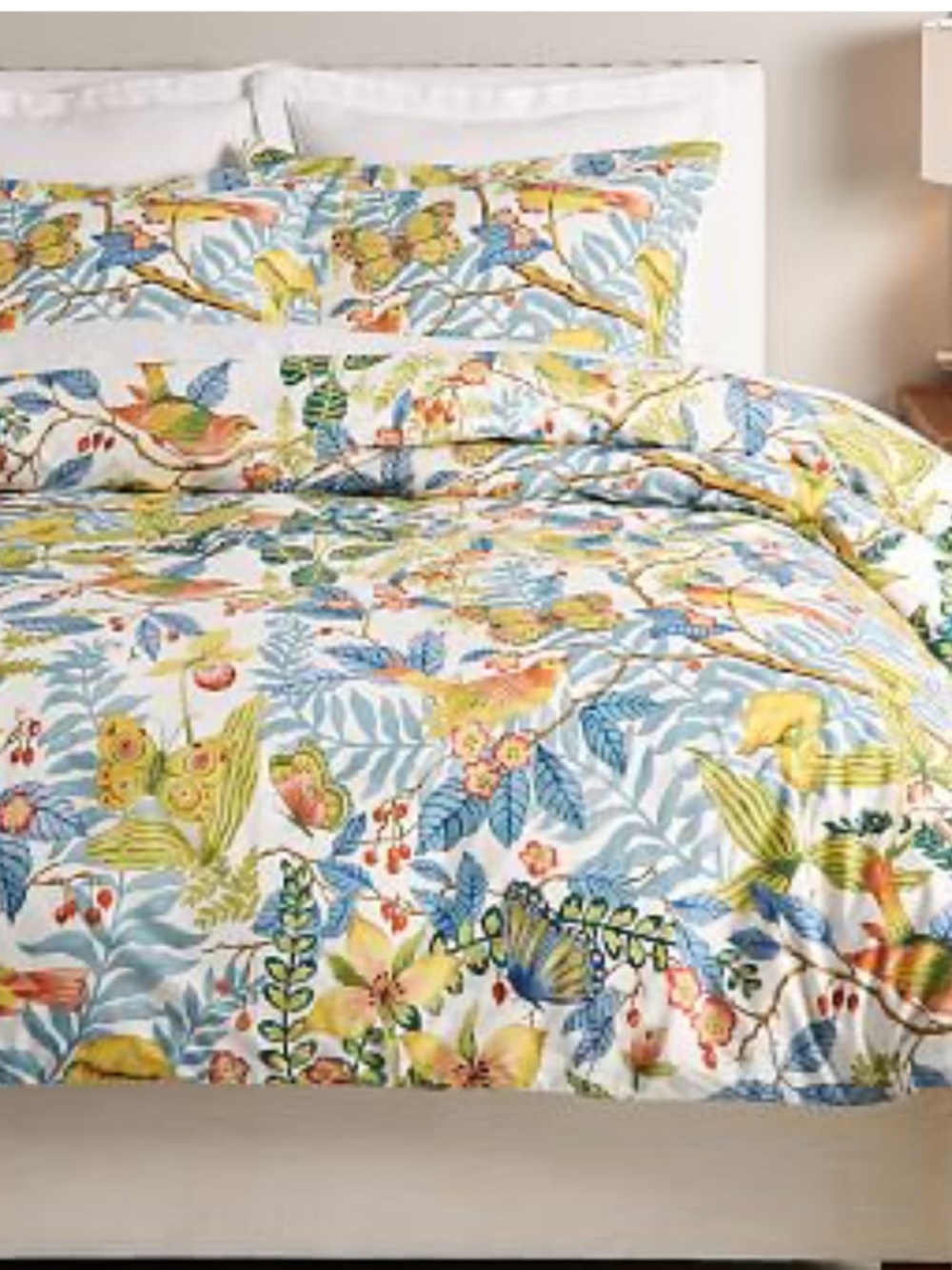 Pottery Barn Adeline Floral Organic Percale Duvet Cover Full Queen